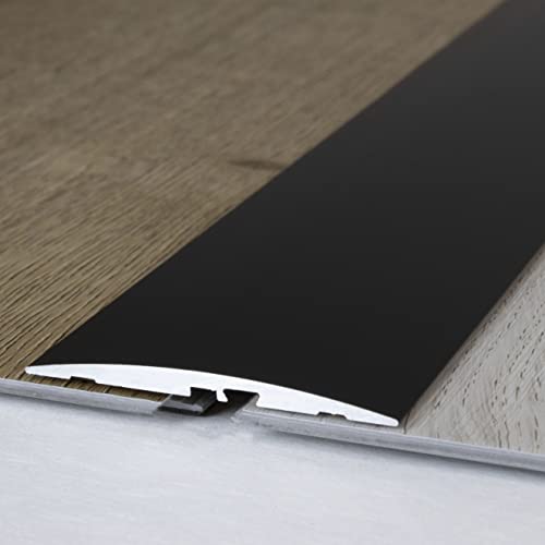PROVISTON | Übergangsprofil | Aluminium eloxiert | Bronze Dunkel | Breite 60 mm | Höhe 4 mm | Länge 2700 mm | Selbstklebend | Übergangsschiene | Übergangsleiste | Bodenprofil | Abdeckleiste | 1 Stück von PROVISTON