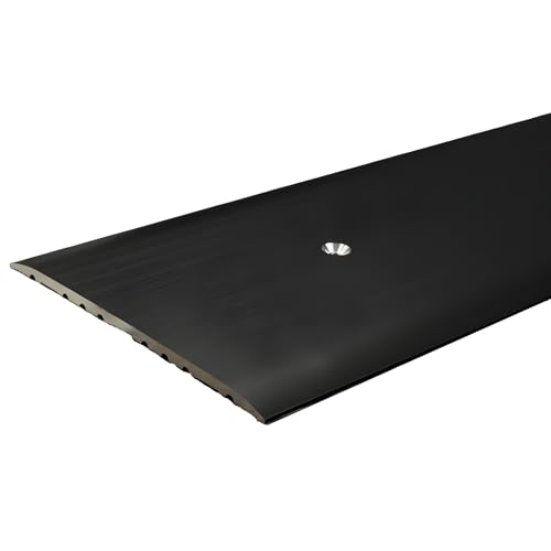 PROVISTON | Übergangsprofil | Aluminium eloxiert | Bronze Dunkel | Breite 80 mm | Höhe 3.5 mm | Länge 1000 mm | Gebohrt | Übergangsschiene | Übergangsleiste | Bodenprofil | Abdeckleiste | 1 Stück von PROVISTON