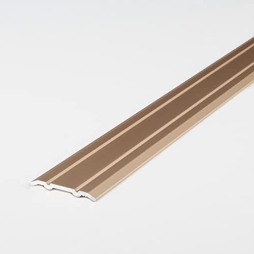 PROVISTON | Übergangsprofil | Aluminium eloxiert | Bronze Hell | Breite 24.5 mm | Höhe 1.25 mm | Länge 1000 mm | Gebohrt | Übergangsschiene | Übergangsleiste | Bodenprofil | Abdeckleiste | 1 Stück von PROVISTON