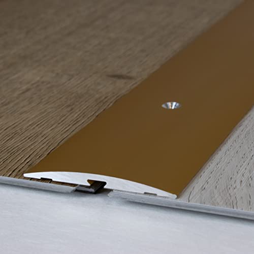 PROVISTON | Übergangsprofil | Aluminium eloxiert | Goldfarbig | Breite 50 mm | Höhe 4 mm | Länge 1000 mm | Seitlich Gebohrt | Übergangsschiene | Übergangsleiste | Bodenprofil | Abdeckleiste | 1 Stück PROVISTON | Übergangsprofil | Aluminium eloxiert | Goldfarbig | Breite 50 mm | Höhe 4 mm | Länge 1000 mm | Seitlich Gebohrt | Übergangsschiene | Übergangsleiste | Bodenprofil | Abdeckleiste | 1 Stück von PROVISTON