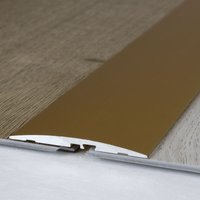 Bergangsprofil Aluminium eloxiert Goldfarbig Breite 58 mm Höhe 4 mm Länge 1000 mm Selbstklebend Übergangsschiene Übergangsleiste Bodenprofil von PROVISTON