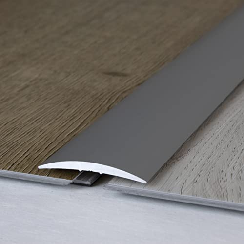 PROVISTON | Übergangsprofil | Aluminium eloxiert | Silber | Breite 37 mm | Höhe 4.5 mm | Länge 1000 mm | Gebohrt | Übergangsschiene | Übergangsleiste | Bodenprofil | Abdeckleiste | 1 Stück von PROVISTON