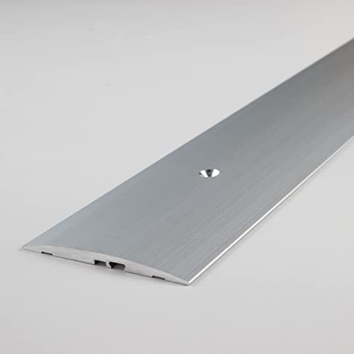 PROVISTON | Übergangsprofil | Aluminium eloxiert | Silber | Breite 58 mm | Höhe 4 mm | Länge 1000 mm | Gebohrt | Übergangsschiene | Übergangsleiste | Bodenprofil | Abdeckleiste | 1 Stück von PROVISTON