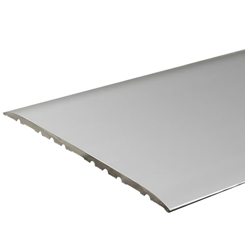 PROVISTON | Übergangsprofil | Aluminium eloxiert | Silber | Breite 80 mm | Höhe 3.5 mm | Länge 1000 mm | Selbstklebend | Übergangsschiene | Übergangsleiste | Bodenprofil | Abdeckleiste | 1 Stück von PROVISTON