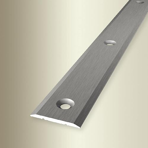 PROVISTON | Übergangsprofil | Breite: 25 mm | Höhe: 0-99 mm | Länge: 1000 mm | Aluminium eloxiert | Glatt | Edelstahl Fein Geschliffen | Mittig Versenkt Gebohrt von PROVISTON