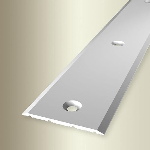 PROVISTON | Übergangsprofil | Breite: 40 mm | Höhe: 0-99 mm | Länge: 1000 mm | Aluminium eloxiert | Glatt | Silber | Mittig Versenkt Gebohrt von PROVISTON