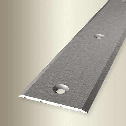 PROVISTON | Übergangsprofil | Breite: 40 mm | Höhe: 0-99 mm | Länge: 900 mm | Aluminium eloxiert | Glatt | Edelstahl Fein Geschliffen | Mittig Versenkt Gebohrt von PROVISTON