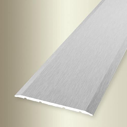 PROVISTON | Übergangsprofil | Breite: 60 mm | Höhe: 0-99 mm | Länge: 1000 mm | Aluminium eloxiert | Glatt | Silber Fein Geschliffen | Selbstklebend von PROVISTON