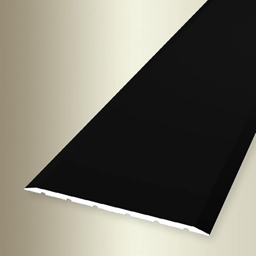 PROVISTON | Übergangsprofil | Breite: 80 mm | Höhe: 0-99 mm | Länge: 900 mm | Aluminium pulverbeschichtet | Glatt | Schwarz | Selbstklebend von PROVISTON