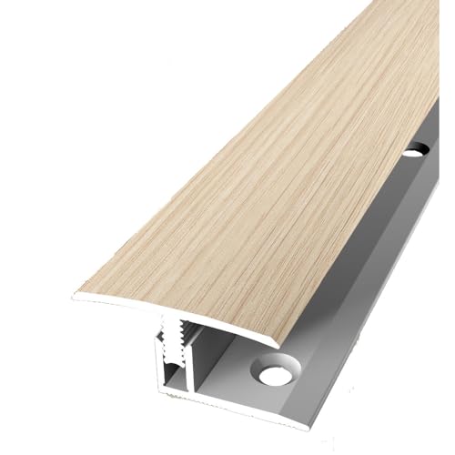 PROVISTON | Übergangsprofil | Laminatausgleich | Breite: 31.5 mm | Höhenausgleich: 7-12 mm | Länge: 2700 mm | Aluminiumprofil | Eiche weiß gekalkt | 1 Stück von PROVISTON