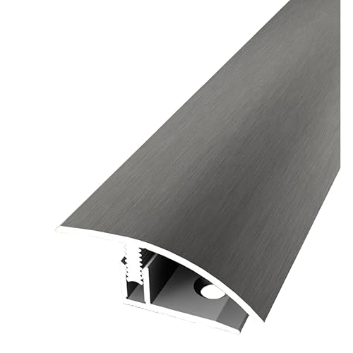 PROVISTON | Übergangsprofil | Laminatausgleich | Breite: 39 mm | Höhenausgleich: 7-12 mm | Länge: 2000 mm | Aluminiumprofil | Edelstahloptik | 1 Stück von PROVISTON