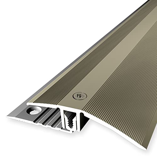 PROVISTON | Übergangsprofil | Laminatausgleich | Breite: 56 mm | Höhenausgleich: 7-18 mm | Länge: 900 mm | Aluminiumprofil | Sand | 1 Stück von PROVISTON