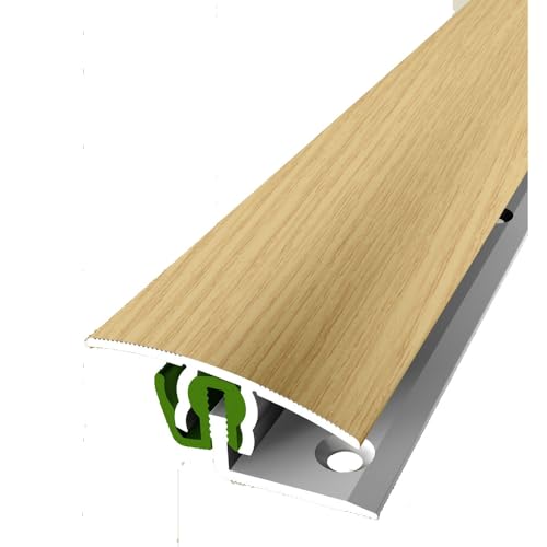 PROVISTON | Übergangsprofil | Parkettausgleich | Breite: 38 mm | Höhenausgleich: 7-18 mm | Länge: 2700 mm | Aluminiumprofil | Eiche hell | 1 Stück von PROVISTON