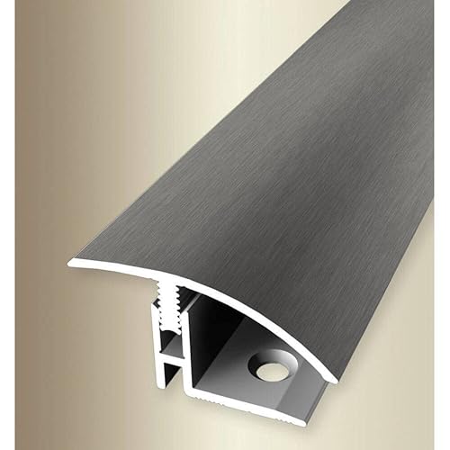 PROVISTON | Übergangsprofil | Parkettausgleich | Breite: 39 mm | Höhenausgleich: 12-17 mm | Länge: 2000 mm | Aluminiumprofil | Edelstahloptik | 1 Stück von PROVISTON