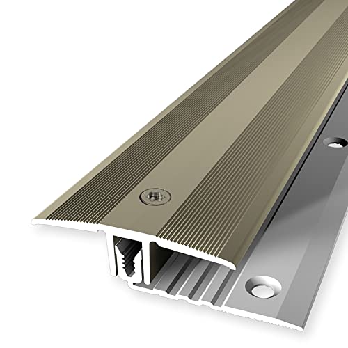 PROVISTON | Übergangsprofil | Parkettausgleich | Breite: 44 mm | Höhenausgleich: 7-18 mm | Länge: 2700 mm | Aluminiumprofil | Sand | 1 Stück von PROVISTON