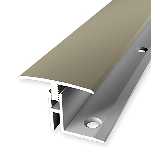 PROVISTON | Übergangsprofil | Parkettprofil | Breite: 31.5 mm | Höhenausgleich: 17-22 mm | Länge: 1000 mm | Aluminiumprofil | Sand | 1 Stück von PROVISTON