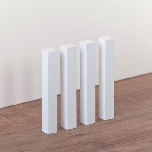 PROVISTON | Universalecken | Holzecken | Holzturm | für Sockelleisten | 15 x 15 x 112 mm | aus Buche massiv | weiß lackiert | 4 Stück im Set von PROVISTON