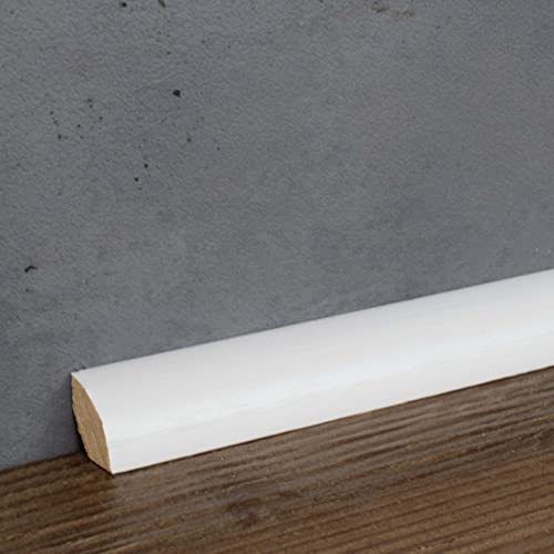 PROVISTON | Viertelstableiste | Elegantes Design | 14 x 14 x 2000 mm | Massivholz | Weiß lackiert | RAL9010 | Stab Sockelleiste | 2 Meter von PROVISTON