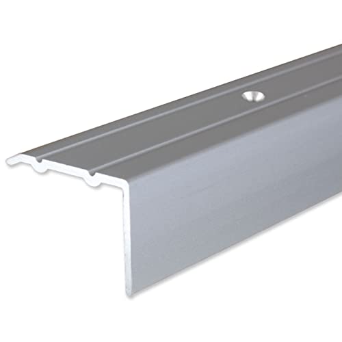 PROVISTON | Winkelprofil | Aluminium eloxiert | Silber | Breite 24.5 mm | Höhe 18 mm | Länge 1000 mm | Gebohrt | Treppenkantenprofil | Treppenwinkel | Treppenkante | Kombiwinkel | 1 Stück von PROVISTON