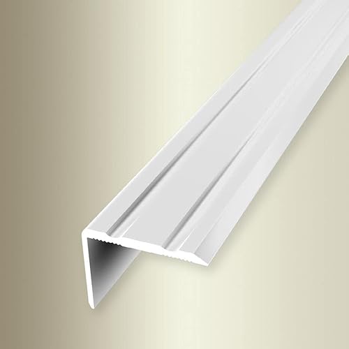 PROVISTON | Winkelprofil | Breite: 24.5 mm | Höhe: 0-17 mm | Länge: 1000 mm | Aluminium pulverbeschichtet | Glatt | Einfach Biegbar | Weiß | Selbstklebend von PROVISTON