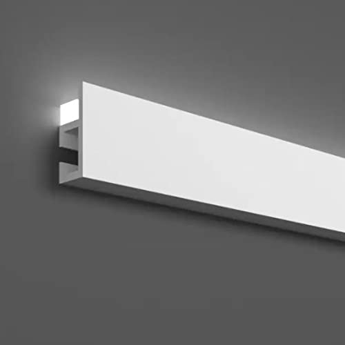 PROVISTON | Zierleiste | 48 x 22 x 2000 mm | Polymer | Weiß | Hochwertig | Stuckleiste | Modern | Robust | Langlebig | Stoßfest | 2 Meter von PROVISTON
