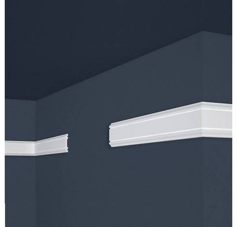 PROVISTON Zierleiste Polystyrol, 8 x 47 x 2000 mm, Weiß, Wandleiste, Kleben, Polystyrol, 1-St. von PROVISTON