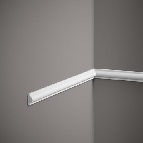 PROVISTON | Zierleiste | Polystyrol | 12 x 25 x 2000 mm | Weiß | Wandleiste | Wanddekoration von PROVISTON