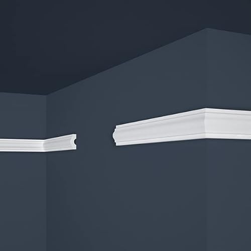 PROVISTON | Zierleiste | Polystyrol | 18 x 38 x 2000 mm | Weiß | Wandleiste | Überstreichbar | Einfache Montage | Hochwertig | Stabil und Leicht | 20 Meter von PROVISTON