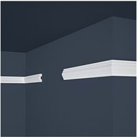 PROVISTON Zierleiste Polystyrol 18 x 38 x 2000 mm Weiß Wandleiste Wanddekoration von PROVISTON