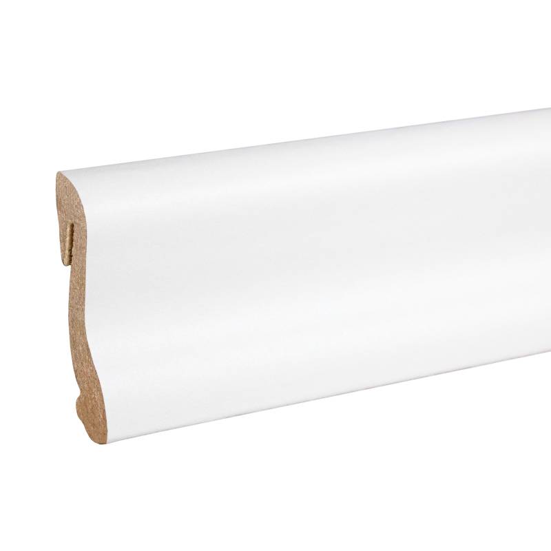 PROVISTON | abgerundete Fußleiste | MDF weiß | Sockelleiste modern | 18.5 x 38.5 x 2400 mm von PROVISTON