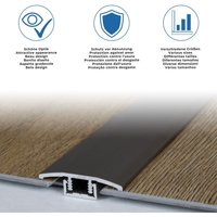 Proviston - Abschlussprofil Parkettausgleich Breite: 30 mm Höhenausgleich: 7 - 18 mm Länge: 900 mm Aluminiumprofil Edelstahloptik 1 Stück von PROVISTON