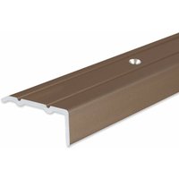 Proviston - Winkelprofil Aluminium eloxiert Bronze Hell Breite 24.5 mm Höhe 10 mm Länge 1000 mm Gebohrt Treppenkantenprofil Treppenwinkel von PROVISTON