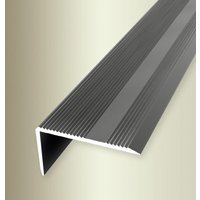 Proviston - Winkelprofil Breite: 40 mm Höhe: 0 - 22 mm Länge: 2500 mm Aluminium eloxiert Gerillt Edelstahl Ungebohrt - Edelstahl von PROVISTON