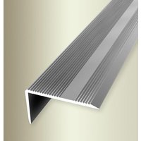 Proviston - Winkelprofil Breite: 40 mm Höhe: 0 - 22 mm Länge: 2500 mm Aluminium eloxiert Gerillt Silber Ungebohrt - Silber von PROVISTON