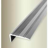 Proviston - Winkelprofil Breite: 43 mm Höhe: 0 - 20 mm Länge: 2500 mm Aluminium eloxiert Gerillt Silber Ungebohrt - Silber von PROVISTON