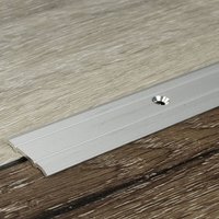 Bergangsprofil Aluminium eloxiert Silber Breite 24.5 mm Höhe 1.25 mm Länge 1000 mm Selbstklebend Übergangsschiene Übergangsleiste Bodenprofil von PROVISTON