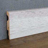 Sockelleiste mdf foliert 10 x 58 x 2400 mm Weißeiche Fußleiste - Weiß - Proviston von PROVISTON