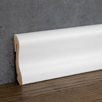 Sockelleiste Abgerundetes Profil 18.5 x 38.5 x 2400 mm mdf foliert Weiß Moderne Fußleiste 24 Meter - Weiß - Proviston von PROVISTON