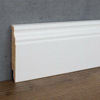 Sockelleiste Massivholz 19 x 100 x 2500 mm Weiß Berliner Profil - Weiß - Proviston von PROVISTON