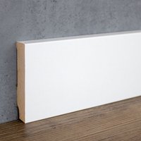 Sockelleiste mdf foliert 16 x 80 x 2500 mm Weiß Fußleiste - Weiß - Proviston von PROVISTON