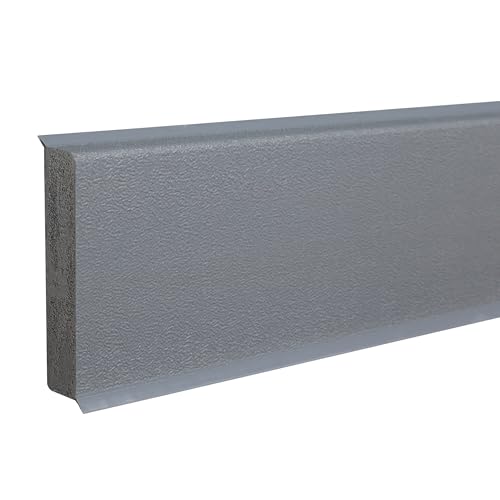 Sockelleiste Kunststoff 12 x 60 x 2500 mm PVC Hartschaum Grau zum Kleben, Schrauben & Nageln Fußleiste Durchgefärbte Weichlippe by PROVISTON 12.5 Meter | 5 Stück von PROVISTON