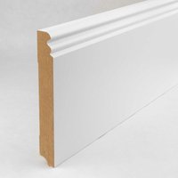 Sockelleiste mdf foliert 19 x 145 x 2500 mm Weiß Berliner Profil Fußleiste - Weiß - Proviston von PROVISTON