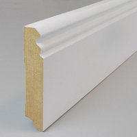 Sockelleiste Berliner Profil 19 x 96 x 2500 mm mdf Fußleiste Weiß - Weiß - Proviston von PROVISTON