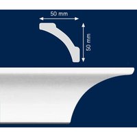 Proviston - Stuckleiste 50 x 50 x 2000 mm Deckenleiste Polystyrol Weiß von PROVISTON