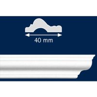 Zierleiste 40 x 2000 mm Wandleiste Polystyrol Weiß Wanddekoration - Proviston von PROVISTON