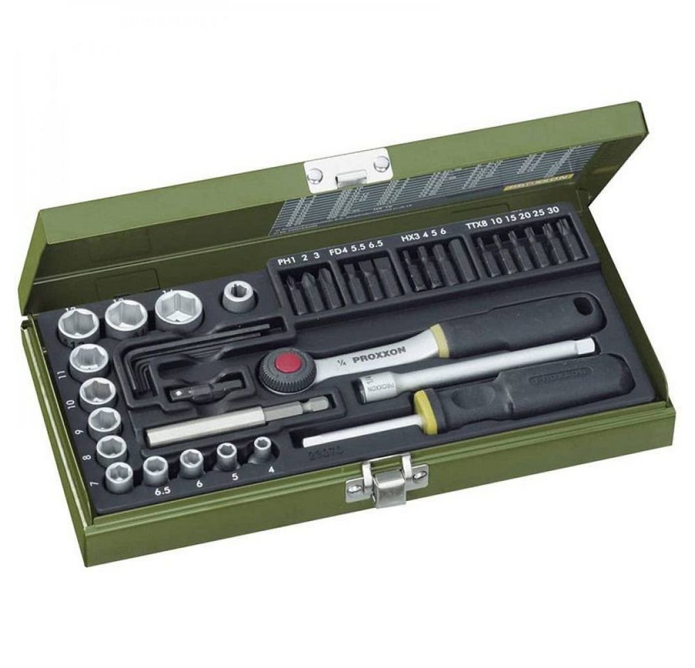 PROXXON INDUSTRIAL Bit- und Steckschlüsselset Proxxon Steckschlüssel-Satz mit Magnethalter 33 tlg. Nr. 23070 von PROXXON INDUSTRIAL