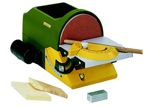 Proxxon 27060 Tellerschleifgerät TG 125/E mit Schleifteller Ø125mm Tisch verstellbar mit Winkelanschlag und Anschluss für Absauganlage 230 Volt von Proxxon