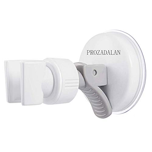 Duschkopfhalterung Saugnapf, Verstellbarer Brausehalter Bad Saugnapf mit 360°drehbar Brausehalter für Handbrause, Abnehmbarer Handbrause Halterung und an der Wand montierte Saughalterung (White-1PCS) von PROZADALAN