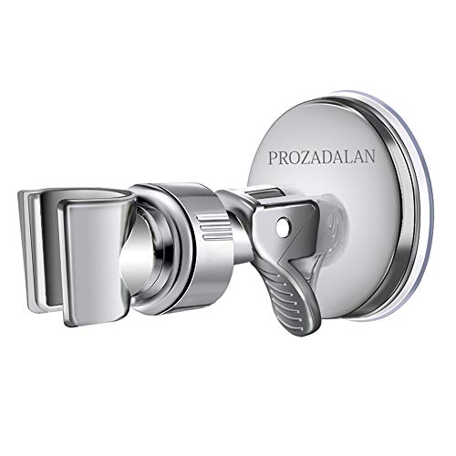 Duschkopfhalterung Saugnapf, Verstellbarer Brausehalter Bad Saugnapf mit 360°drehbar Brausehalter für Handbrause, Abnehmbarer Handbrause Halterung und an der Wand montierte Saughalterung (Silver-1PCS) von PROZADALAN