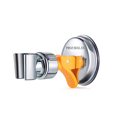 Duschkopfhalterung Saugnapf, Verstellbarer Brausehalter Bad Saugnapf mit 360°drehbar Brausehalter für Handbrause, Abnehmbarer Handbrause Halterung und an der Wand montierte Saughalterung (Yellow-1PCS) von PROZADALAN